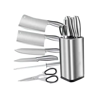 【常隆】刀具 不鏽鋼七件菜刀組 七件套 刀具組 刀架 刀座(菜刀組 砍骨刀 切菜刀 水果刀 不鏽鋼材質)