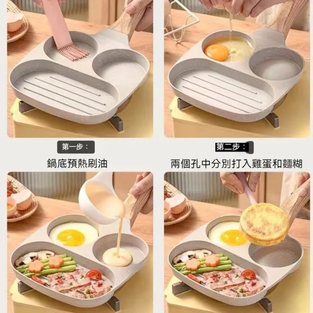 麥飯石煎蛋鍋(四孔款/三孔款 平底煎鍋)