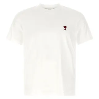 【AMI PARIS】男女同款 愛心A圖騰刺繡LOGO 短袖T恤-白色(XXS號、XS號、S號、M號、L號、XL號、XXL號)