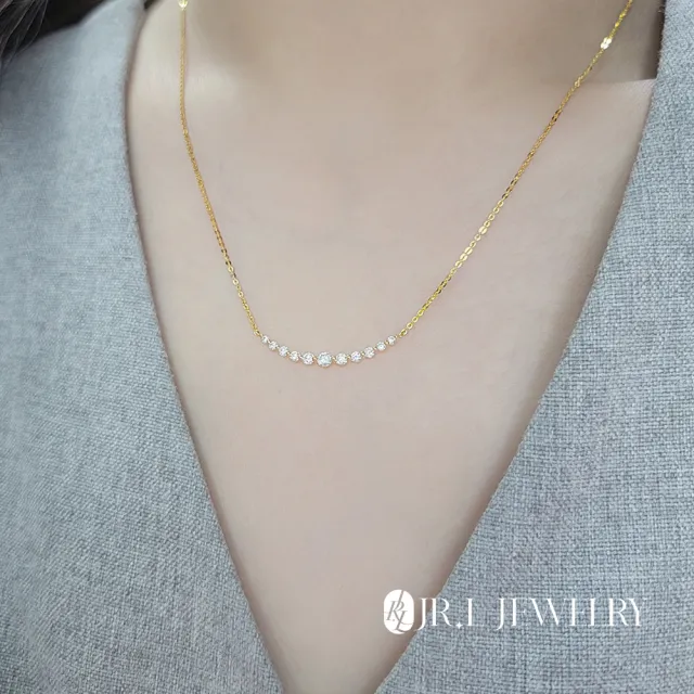 【JR.L金瑞利珠寶】雙12 微笑光芒項鍊(40分培育鑽石 18K金)