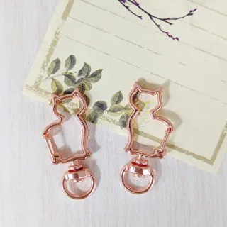 貓咪鑰匙圈-玫瑰金（2入）