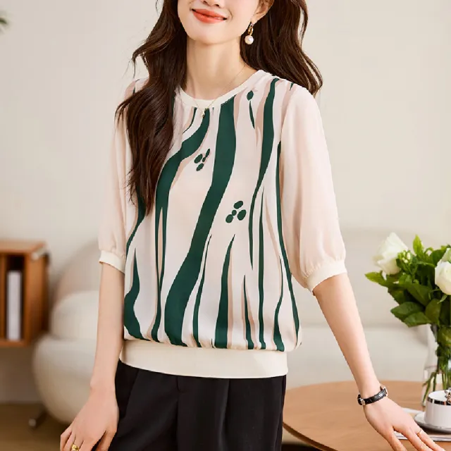 【LANNI 藍尼】★質感女人味五分袖上衣(女上衣/女裝/T恤/休閒/百搭/日系/通勤)