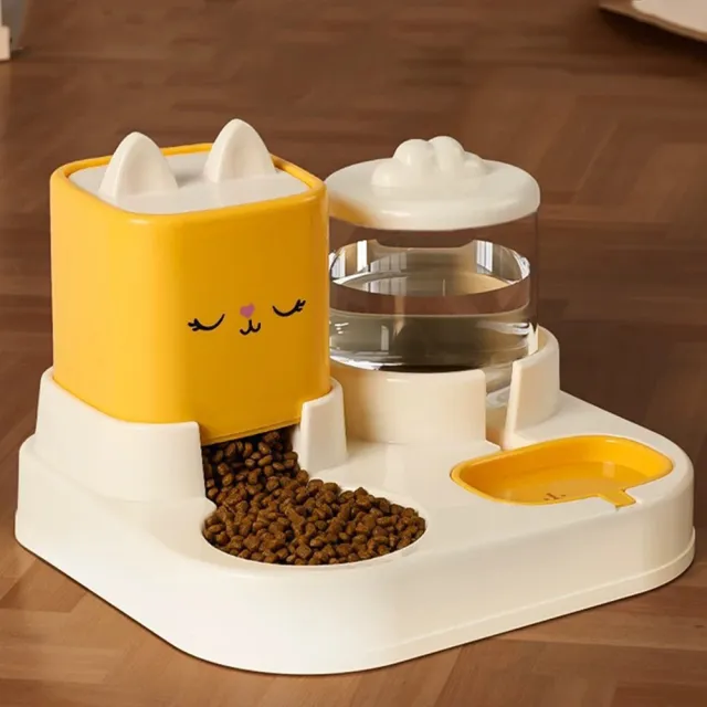 【寵物愛家】一體成形坐式自動餵食飲水器(寵物用品)
