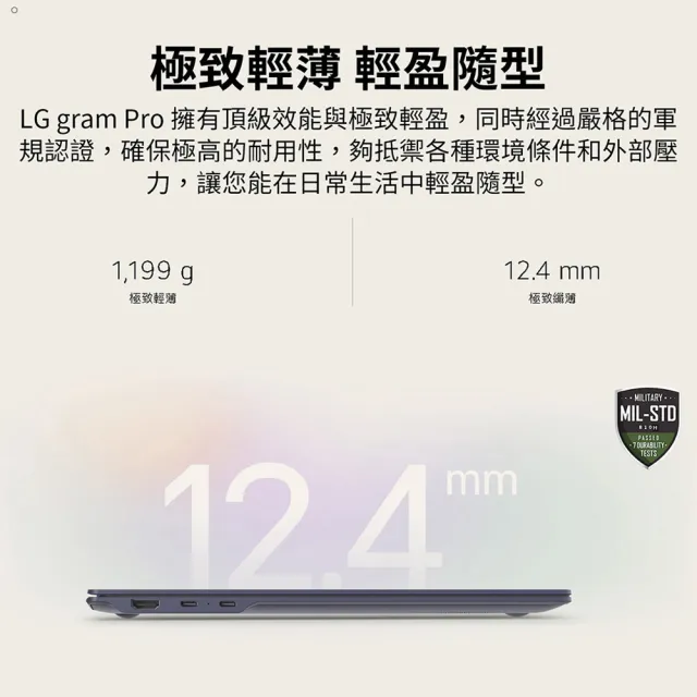 【LG 樂金】Gram Pro 16吋 Ultra 7-255H 輕薄AI筆電(16Z90TP-K.AD87C2/32G/1TB/W11/OLED/純淨白)