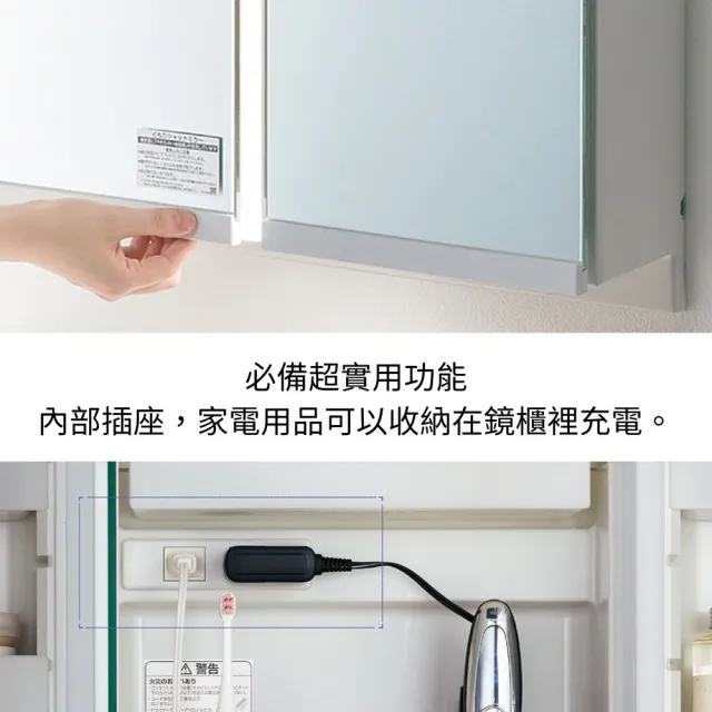 【Panasonic 國際牌】北北基桃免運 Twin Line LED 三門鏡櫃 90cm(GQC90C3SBBETW 幸福居家e購網鏡櫃)