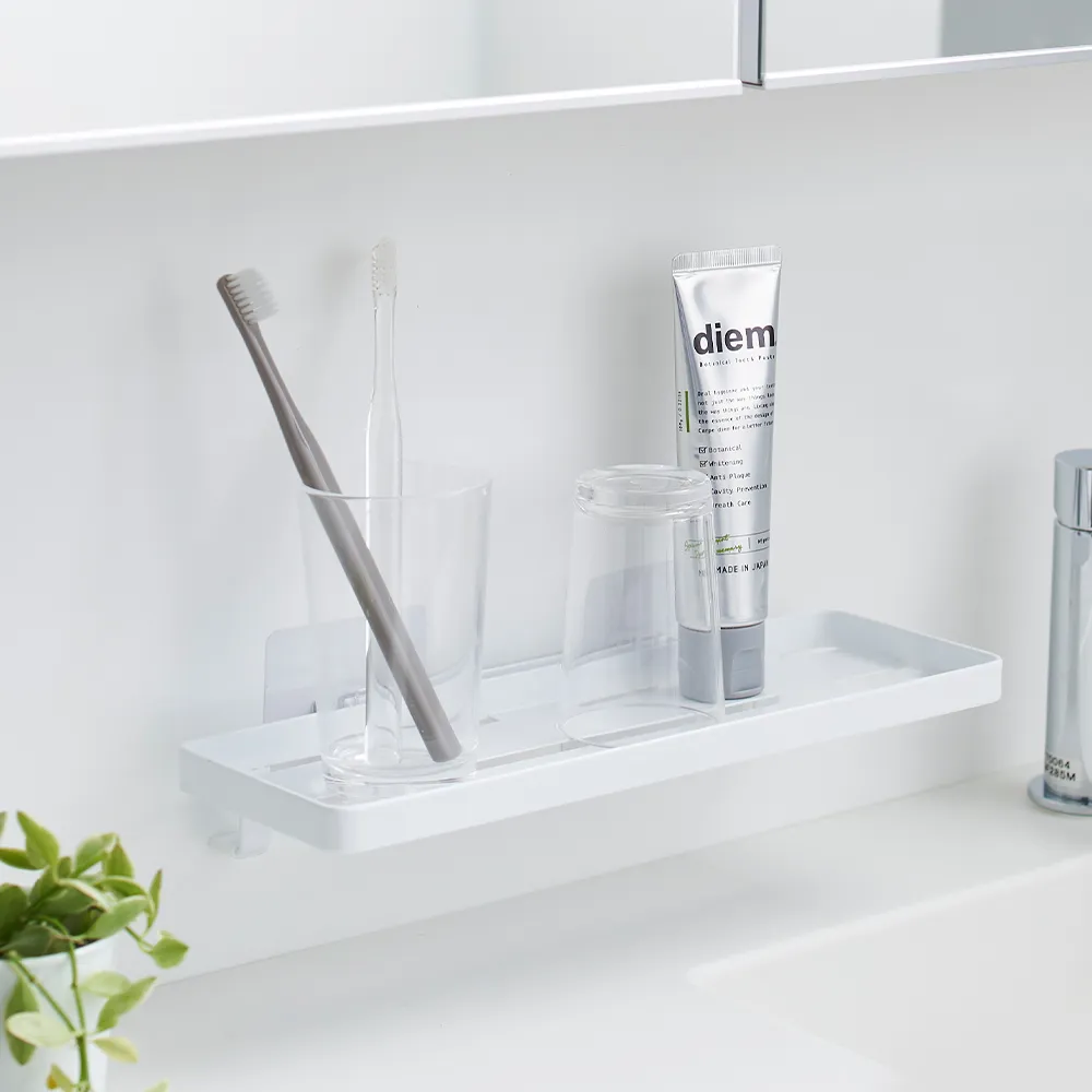 【YAMAZAKI】tower無痕貼多功能置物架-白(廚房收納/衛浴收納)