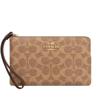 【COACH】大C PVC手拿包(咖啡色/大型)