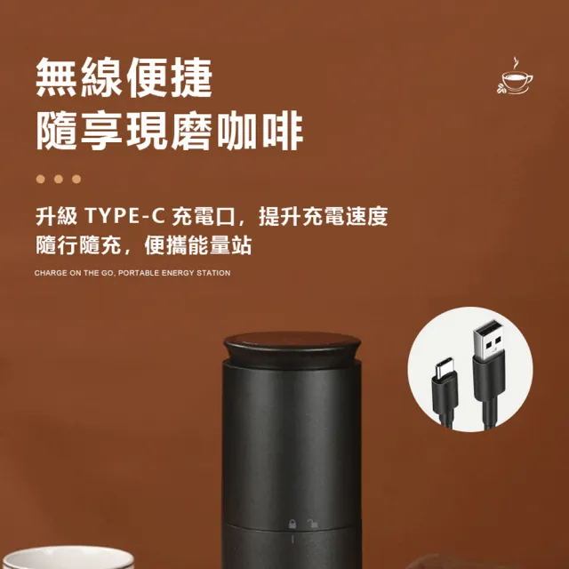 【IDREES 伊德萊斯】智能數顯電動咖啡磨豆機 五檔可調 研磨咖啡機 隨行磨豆器 磨粉機 咖啡杯
