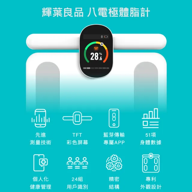 【輝葉】創飛輪健身車+八電極智能體脂計(HY-20151+HYG-P100)(父親節禮物)
