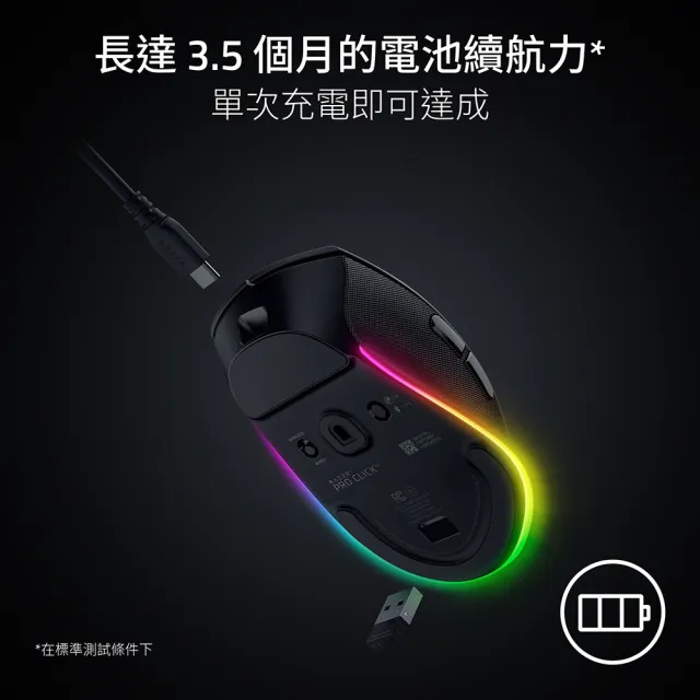 【Razer 雷蛇】Pro Click V2 右手人體工學無線滑鼠(電競/AI/RGB/遊戲/創作)