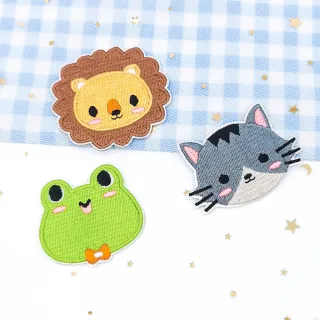 【QOQ】動物貼布 刺繡貼布/可愛卡通動物頭像圖樣刺繡貼布 DIY材料 衣物補丁 熱熔膠款(10款任選)