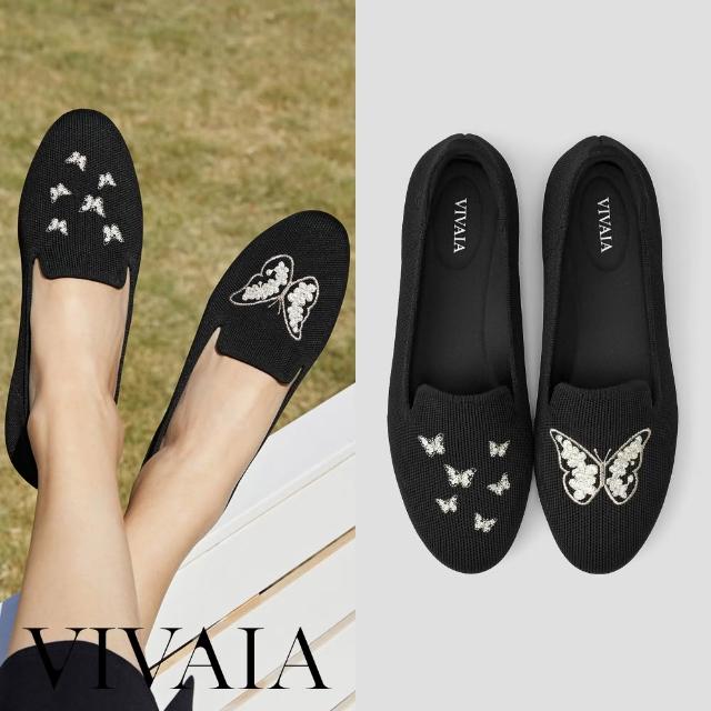 【VIVAIA】刺繡樂福鞋 女鞋(黑色蝴蝶)