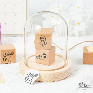 【Paper Play】木質印章 手帳印章/可愛萌貓日常DIY復古木質印章 手帳印章(8款任選)