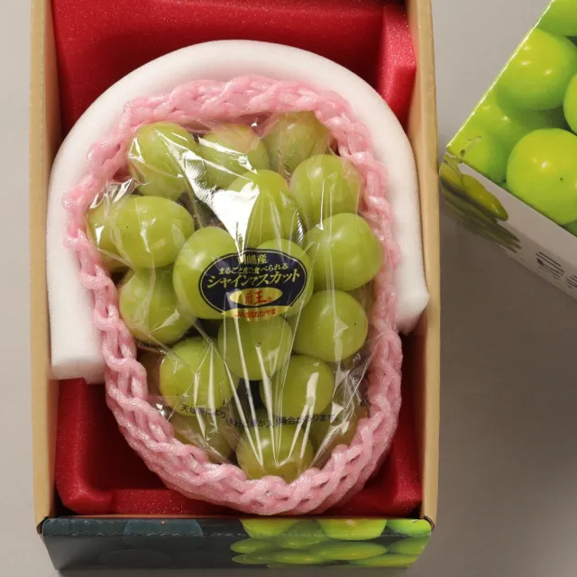 【RealShop】日本岡山晴王麝香大串葡萄淨重500-600g±10%x1房禮盒(送禮精品 水果禮盒)
