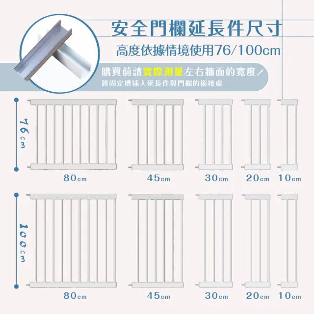 【KIDS PARK】高76延長件30cm安全門欄配件(客製門欄專用/加寬延長片/兒童寵物柵欄/送上下固定槽)