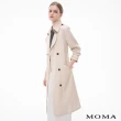【MOMA】率性萊賽爾長版開衩風衣外套(米白色)