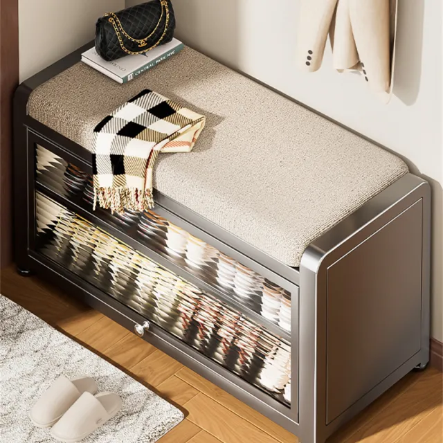 【新川】家用換鞋凳 不鏽鋼換鞋凳 入戶門鞋櫃(簡約鞋櫃 置物架 玄關鞋櫃 100CM)