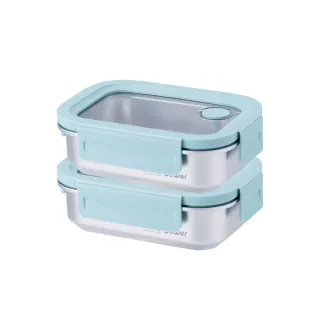 【CookPower 鍋寶_2入】Snapiro可微波316L不鏽鋼保鮮盒600ml