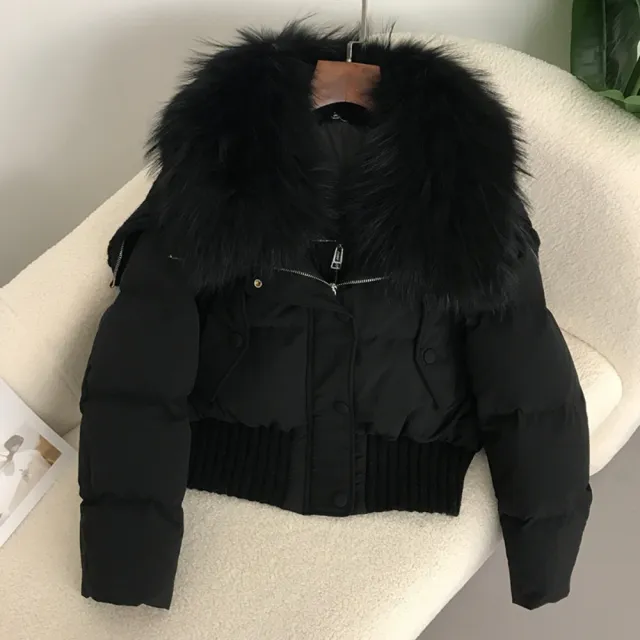 【巴黎精品】頂級貉子毛領真羽絨外套白鴨絨外套羽絨衣秋冬大碼休閒女裝(針織女外套10色n1ld15)