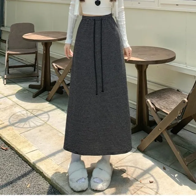 【巴黎精品】高腰顯瘦半身裙A字裙中長裙蛋糕裙子大碼洋裝休閒女裝(慵懶風女裙子3色n1lb15)