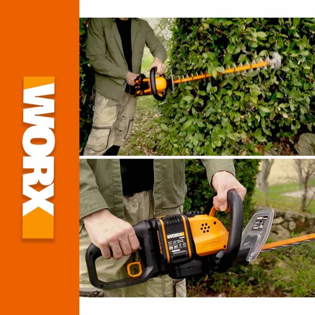 【WORX 威克士】40V 60cm 鋰電籬笆剪/修籬剪 雙電(WG284E)