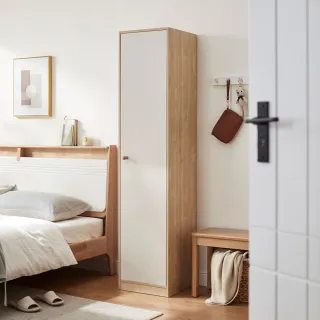 【hoi! 好好生活】Linsy北歐簡約小戶型掛衣櫃 MB2G-原木+白色