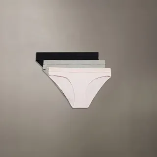 【CALVIN KLEIN】官方旗艦館CK Monochrome 棉質彈性比基尼 3 件組_灰色