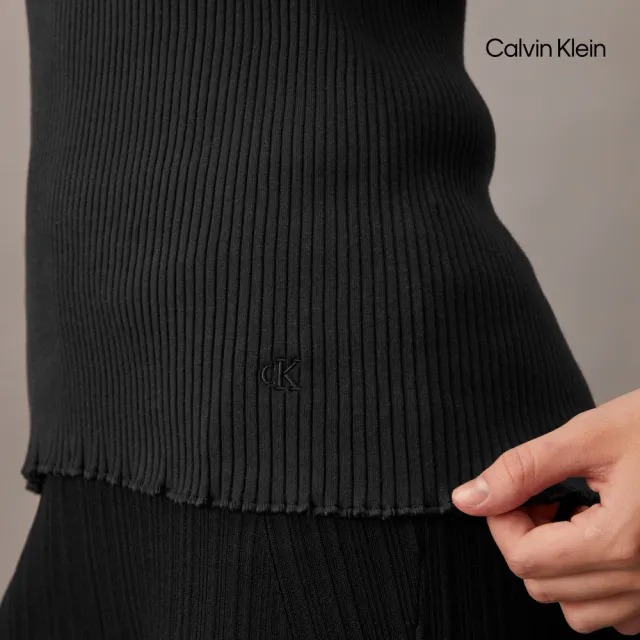 【CALVIN KLEIN】官方旗艦館CK 羅紋針織背心_黑色