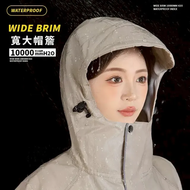 【Sasa】一件式寬領口防風雨衣(連身雨衣/ 機車雨衣/ 可折疊帽沿/ 寬領口)