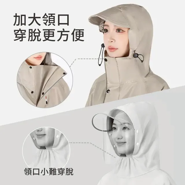 【Sasa】一件式寬領口防風雨衣(連身雨衣/ 機車雨衣/ 可折疊帽沿/ 寬領口)