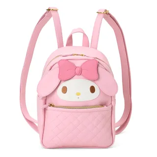 【SANRIO 三麗鷗】雙11 菱格紋造型皮質後背包
