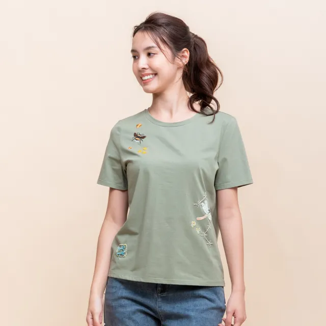 【perng yuh 芃諭名品】輕快飛舞 刺繡 T恤(2025 AW Collection|4C秋冬新品上市)