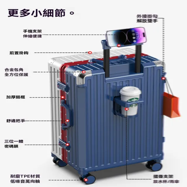 20寸pc增韌9% 拉鏈款(行李箱 拉桿箱 旅行箱 托運箱 飛機輪行李箱 帶支架行李箱 預售12天)