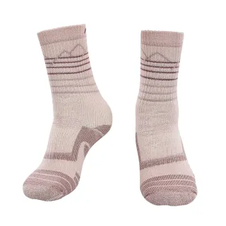【ATUNAS 歐都納】中性款中筒抑菌抗臭厚底羊毛襪(A1ASGZ04N霧粉/舒適透氣/吸濕排汗/恆溫保暖)