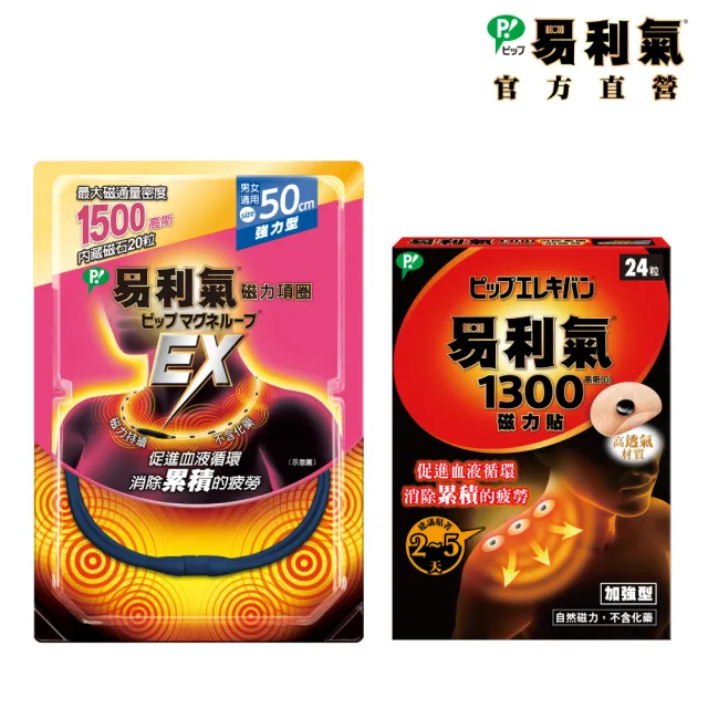 【易利氣】硬扣扣剋星組合_藍EX項圈1300磁力貼