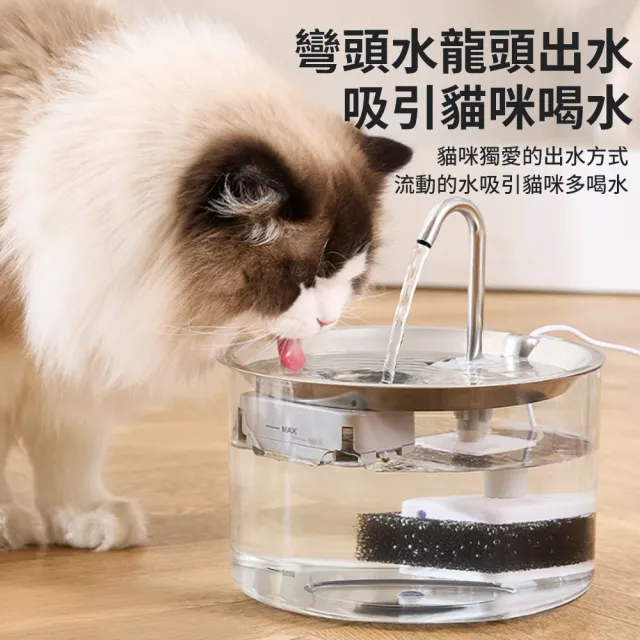 【Ancoy】不鏽鋼寵物飲水機 貓咪狗狗循環過濾活水機 3000ML大容量寵物飲水器 靜音毛孩喝水器 寵物餵水器