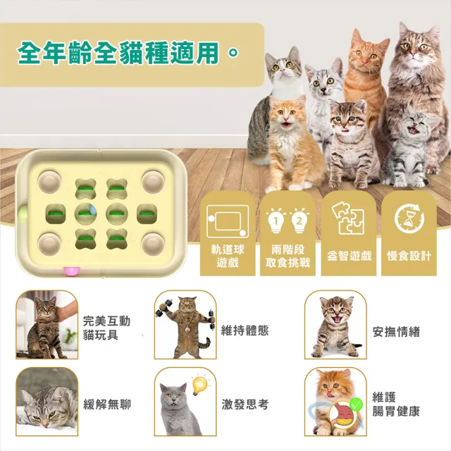 【KADTC】聰明貓訓練站(多功能 寵物益智玩具 藏食玩具 貓玩具 慢食 寵物訓練 防滑)