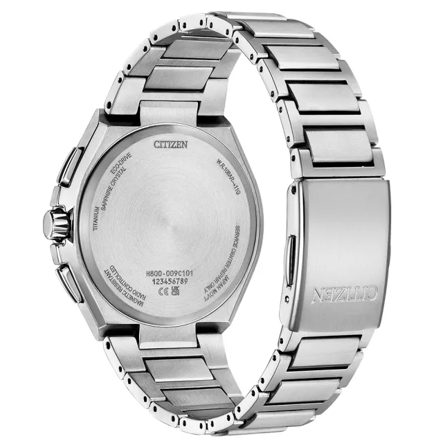 【CITIZEN 星辰】光動能電波萬年曆鈦金三眼計時手錶-43.5mm/湖水藍 父親節 送禮(AT8238-84M)