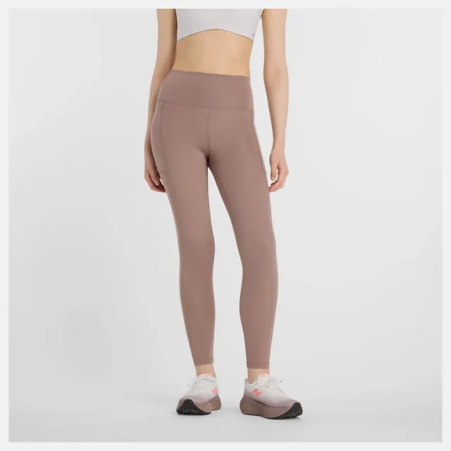 【NEW BALANCE】NB 運動緊身褲 緊身長褲 口袋 高腰 瑜珈 訓練 女 棕(WP51124EAS-F)