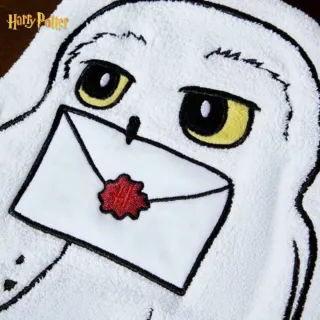 【Harry Potter 哈利波特】正版周邊葛來分多學院長袍嘿美貓頭鷹造型擦手巾毛巾(女友男友兒童交換聖誕禮物)