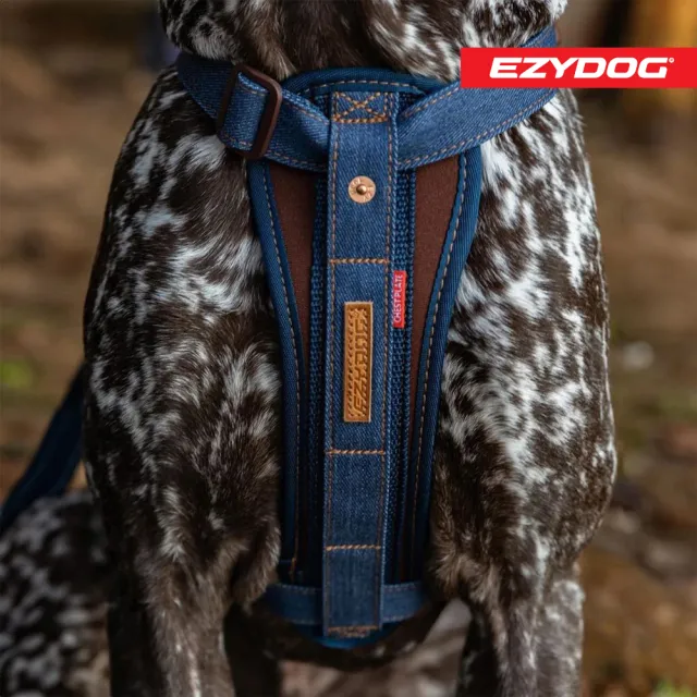 【EZYDOG】狗體工學胸背帶 丹寧 XS號(送400元寵物車用束帶 寵物胸背帶 H型胸背帶 寵物用品 牽繩)