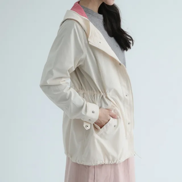 【PINK NEW GIRL】防風防潑水連帽風衣外套 X1704QA(2色)
