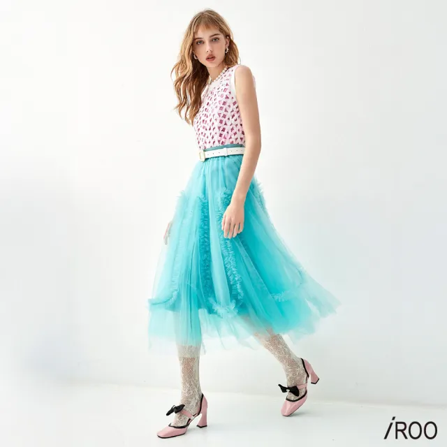 【iROO】青石藍網紗澎裙