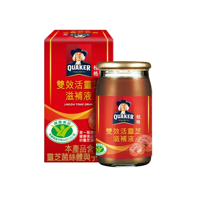 【QUAKER 桂格】雙效活靈芝60mlx36入x2箱(共72入 雙效認證/免疫調節/延緩衰老/思緒不卡卡)