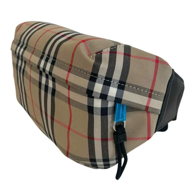 【BURBERRY 巴寶莉】Vintage經典格紋棉腰包 胸口包(淺咖啡色)