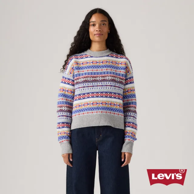 【LEVIS】女款 羊毛針織衫 針織毛衣 蘇格蘭圖騰 女生上衣 熱賣單品 0037V-0003