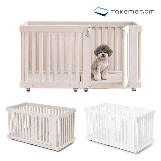 【Takemehom】韓國移動式寵物屋-方形 長136 寬71 高75.4 cm(2色可選 - 無搭配地墊)