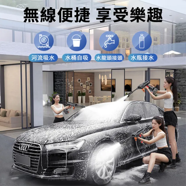 【小不記】無線手持高壓水槍/洗車水槍/電動水槍/電動水槍/噴水槍(洗車機 清洗機 強力清洗水槍 牧田通用款)