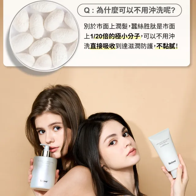 【Relove】蠶絲黑泌肽護髮素120mlx2(獨家蠶絲泌肽添加 11種修護胺基酸 護色亮澤)