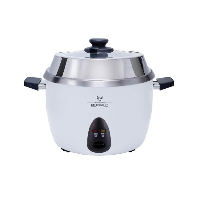 【Buffalo 牛頭牌】10人份極淨厲害電鍋(白TC18BW / 可分離式牛頭鋼內鍋 / 304不鏽鋼)